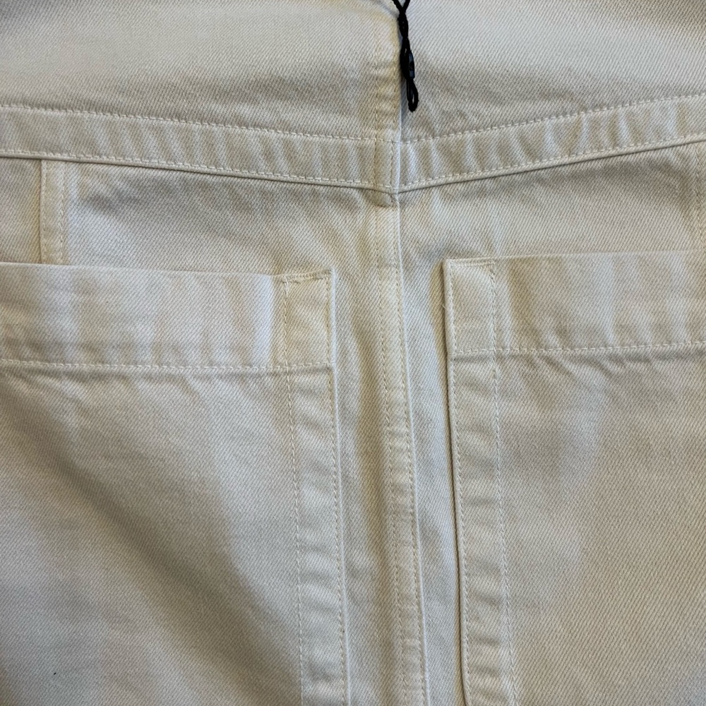 Khaite Caroline Canvas Midi Skirt, White Denim, size 24 - Picture 10 of 11